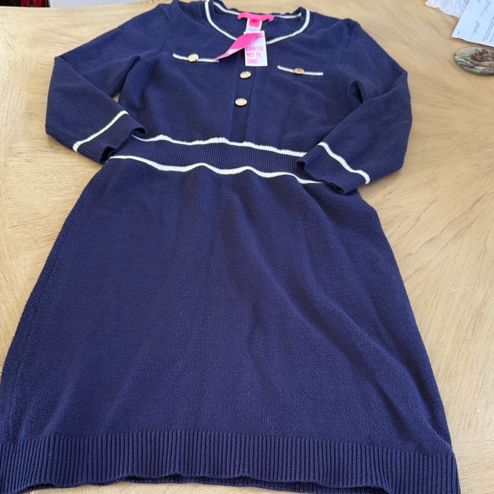 Lilly Pulitzer Navy Dress with White Accents